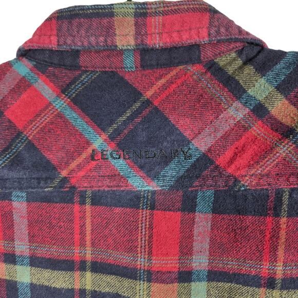 Legendary Whitetails Flannel Shirt Womens Small Plaid Cotton Button Front Red - Picture 10 of 12